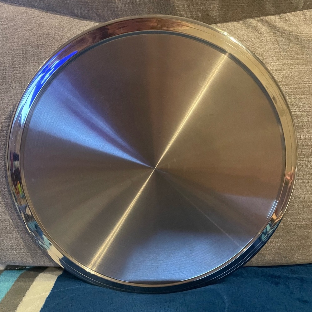 FRONTGATE Stainless Steel 18/10 hot-cold serving platter. 14”. Made in Italy.